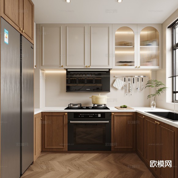 现代厨房 橱柜3d模型下载