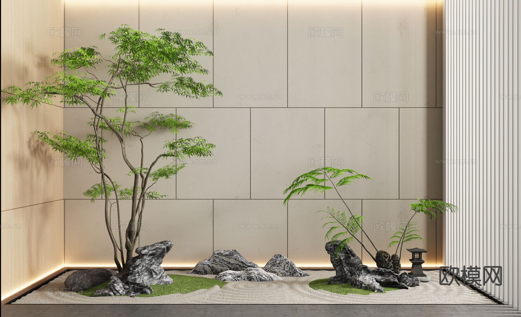 现代植物造景 室内景观3d模型