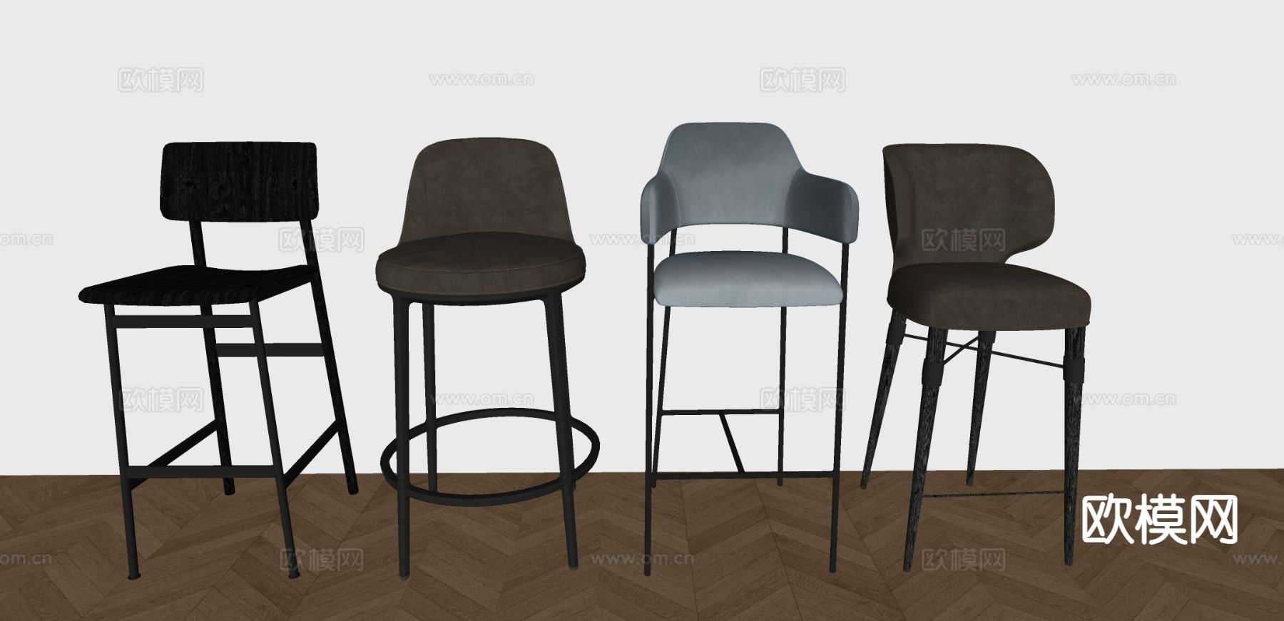 吧椅 吧凳 高脚凳su模型下载（渲染图1）