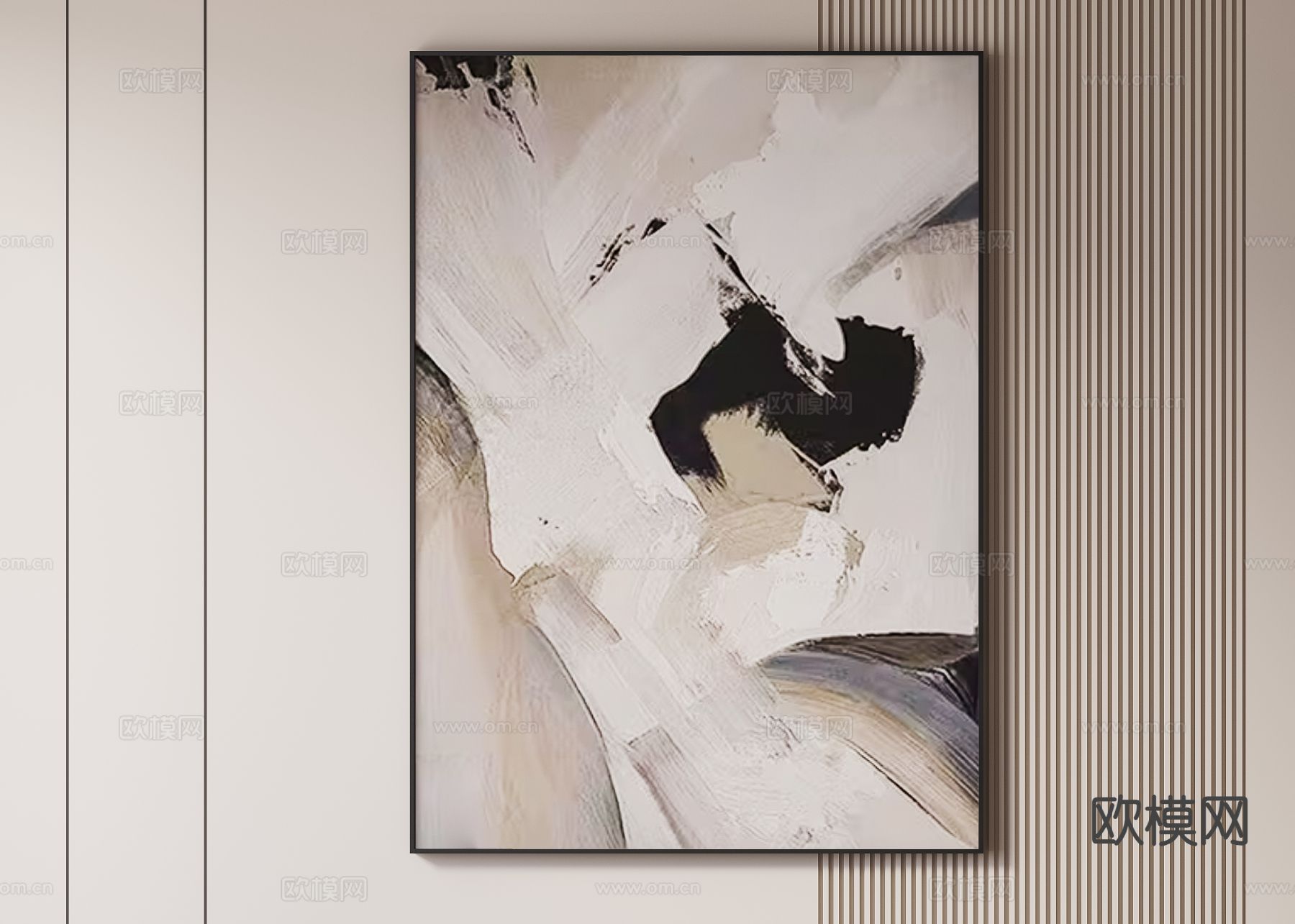 侘寂画 装饰画 艺术画 挂画su模型下载（渲染图2）