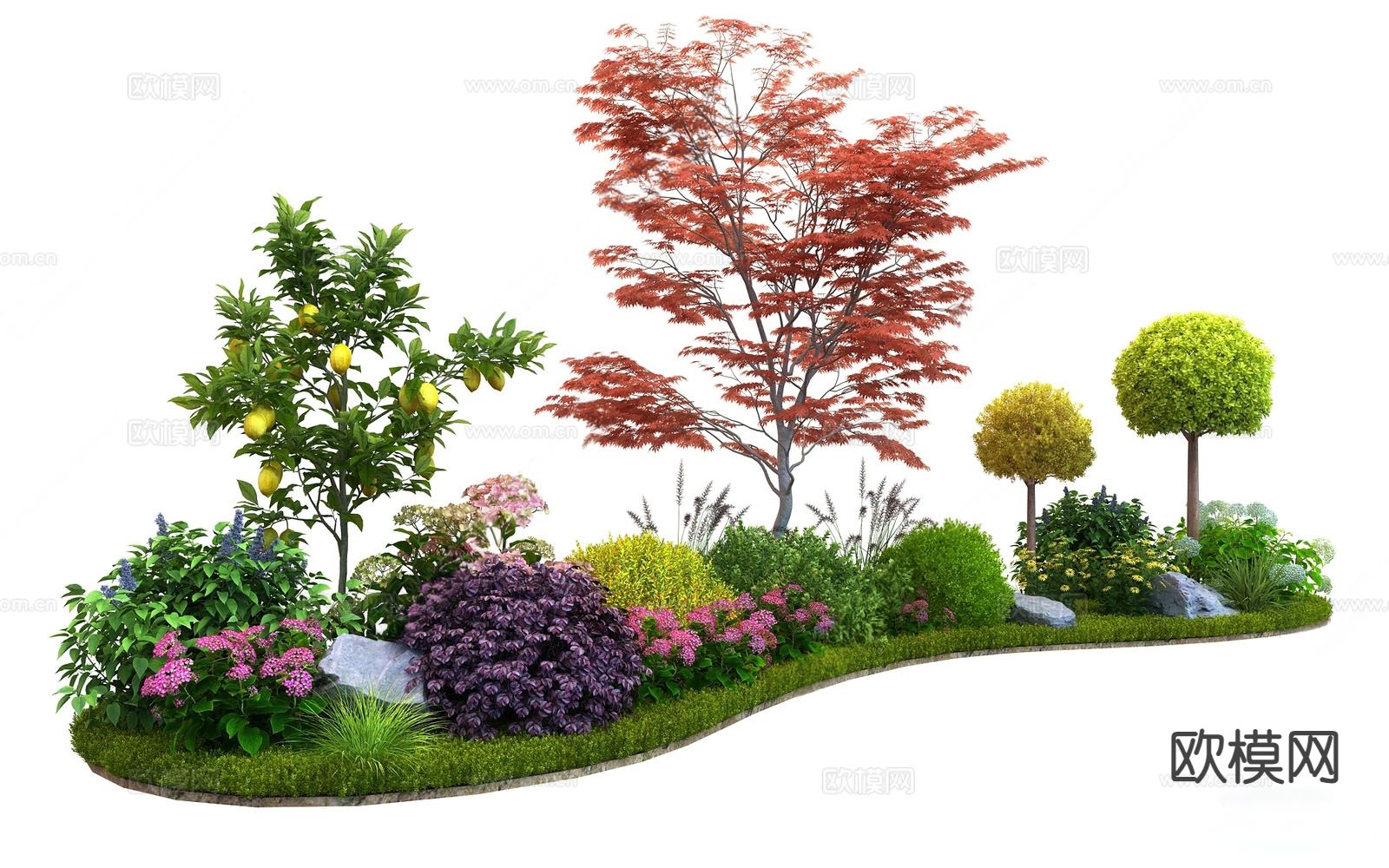 植物造景 植物堆 花镜su模型下载（渲染图2）