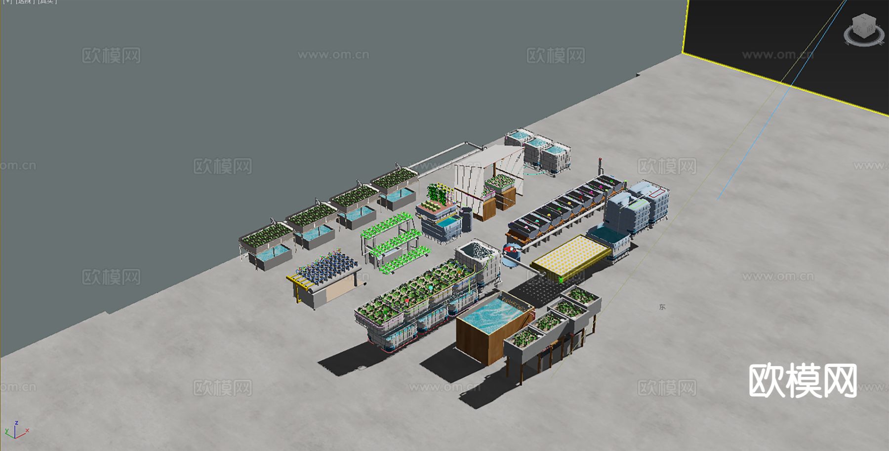 现代灌溉设备 菜园菜地 养殖培育设备3d模型