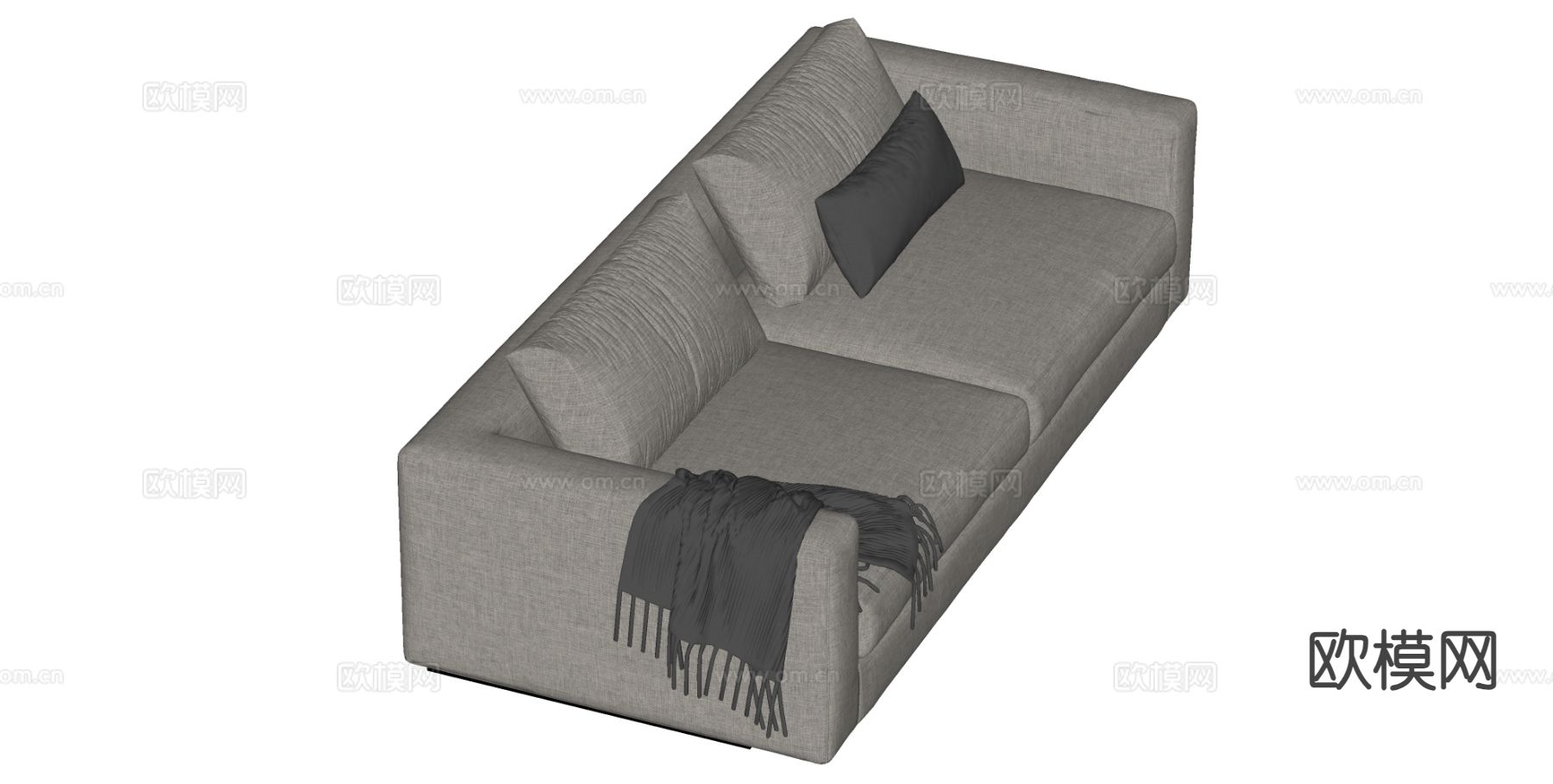 双人沙发 软体沙发su模型下载（渲染图1）