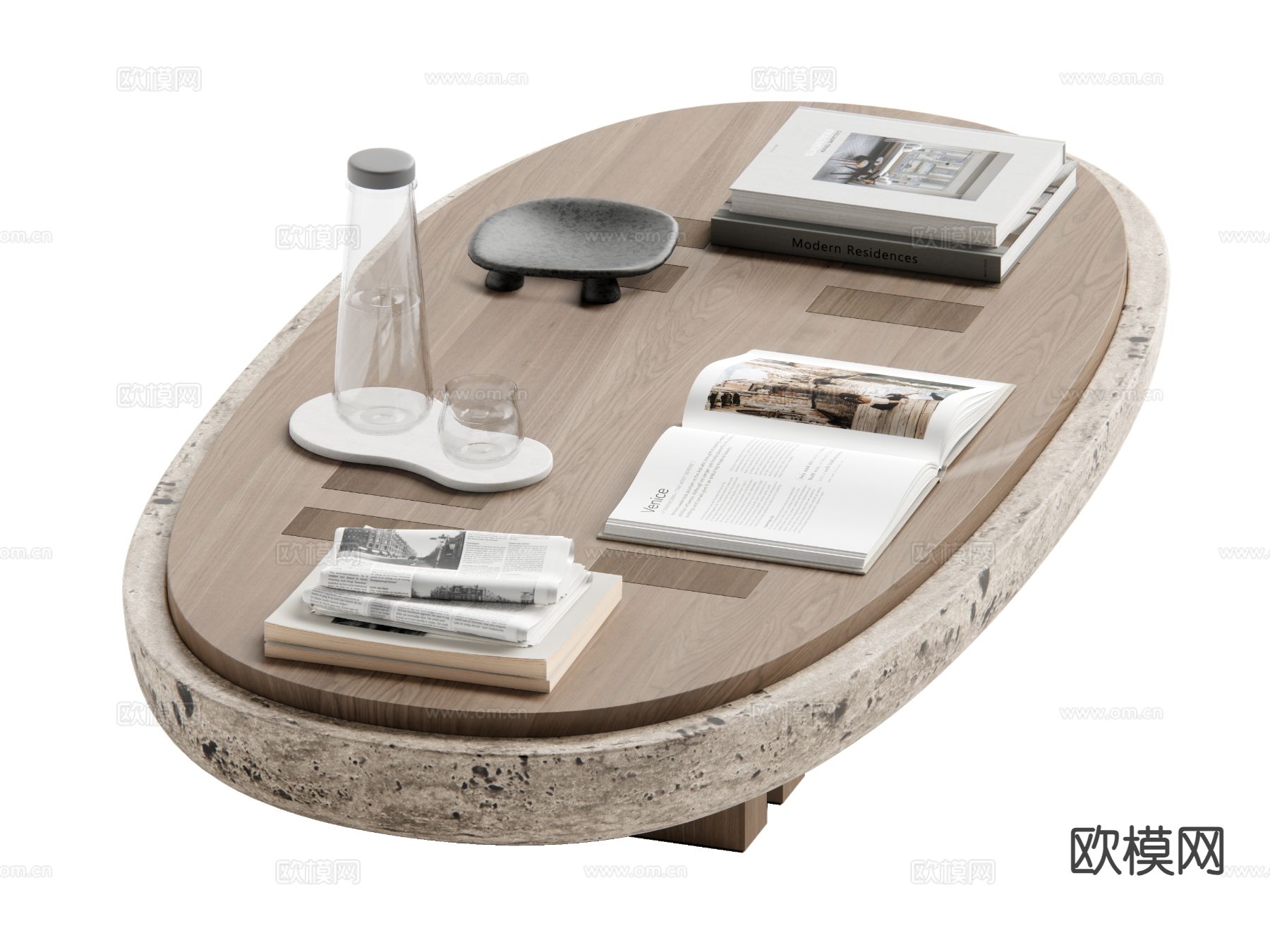 中古风茶几su模型下载（渲染图2）