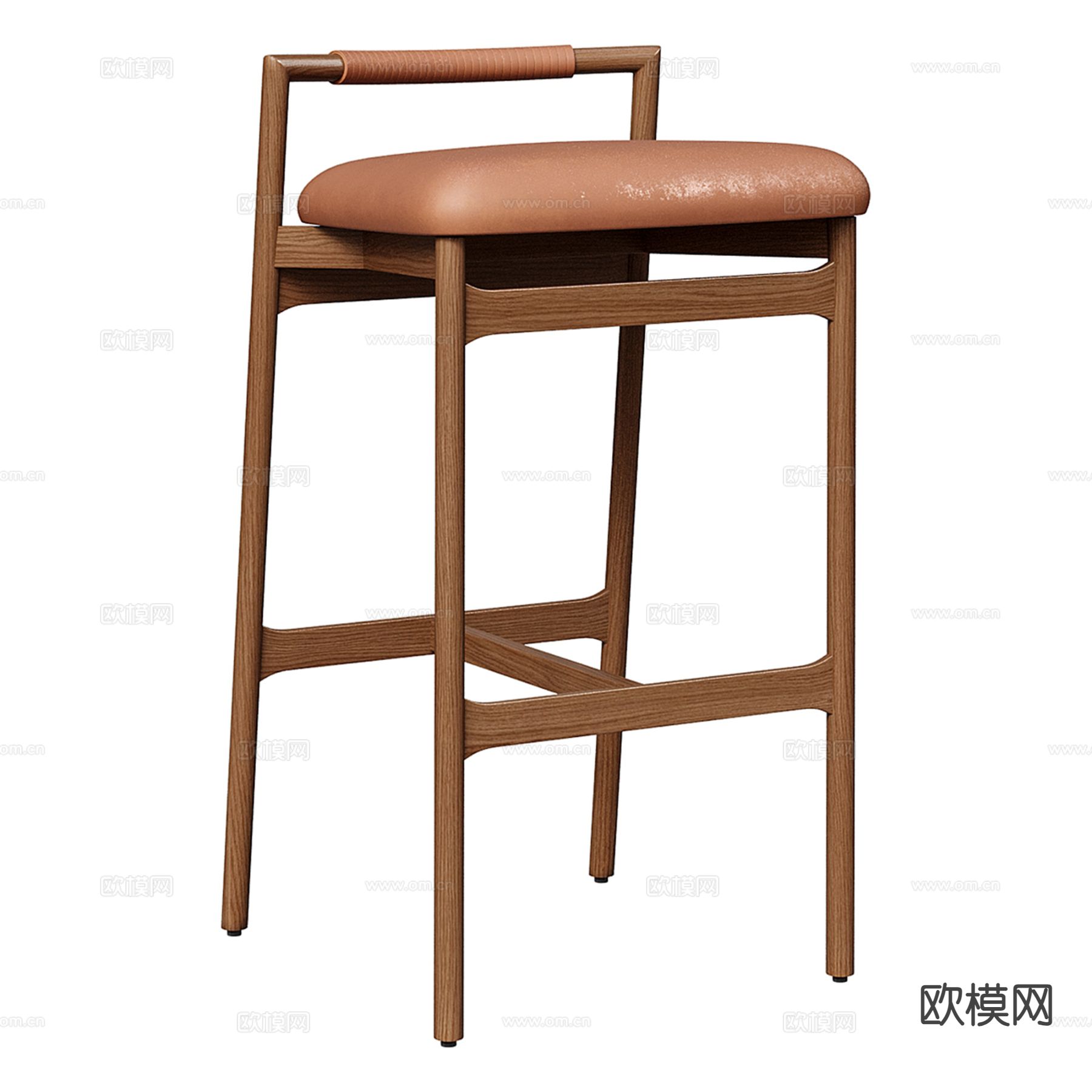 中古风吧椅 吧凳su模型下载（渲染图2）