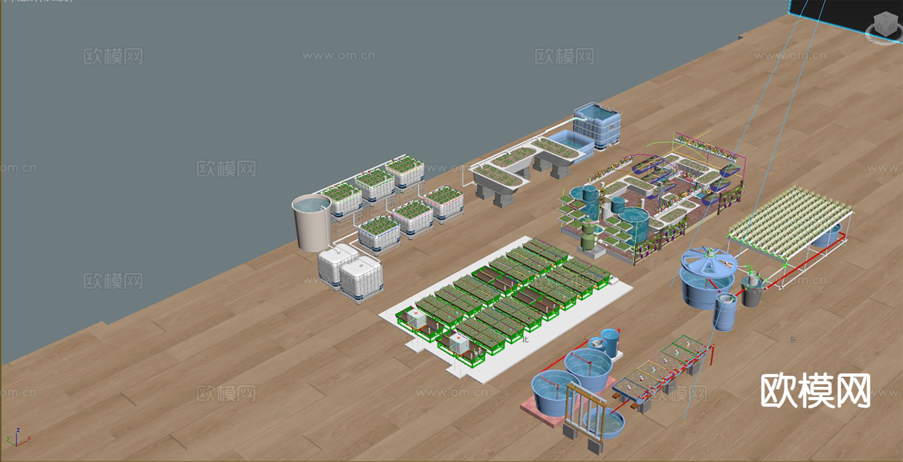 现代灌溉设备 菜园菜地 养殖培育设备3d模型