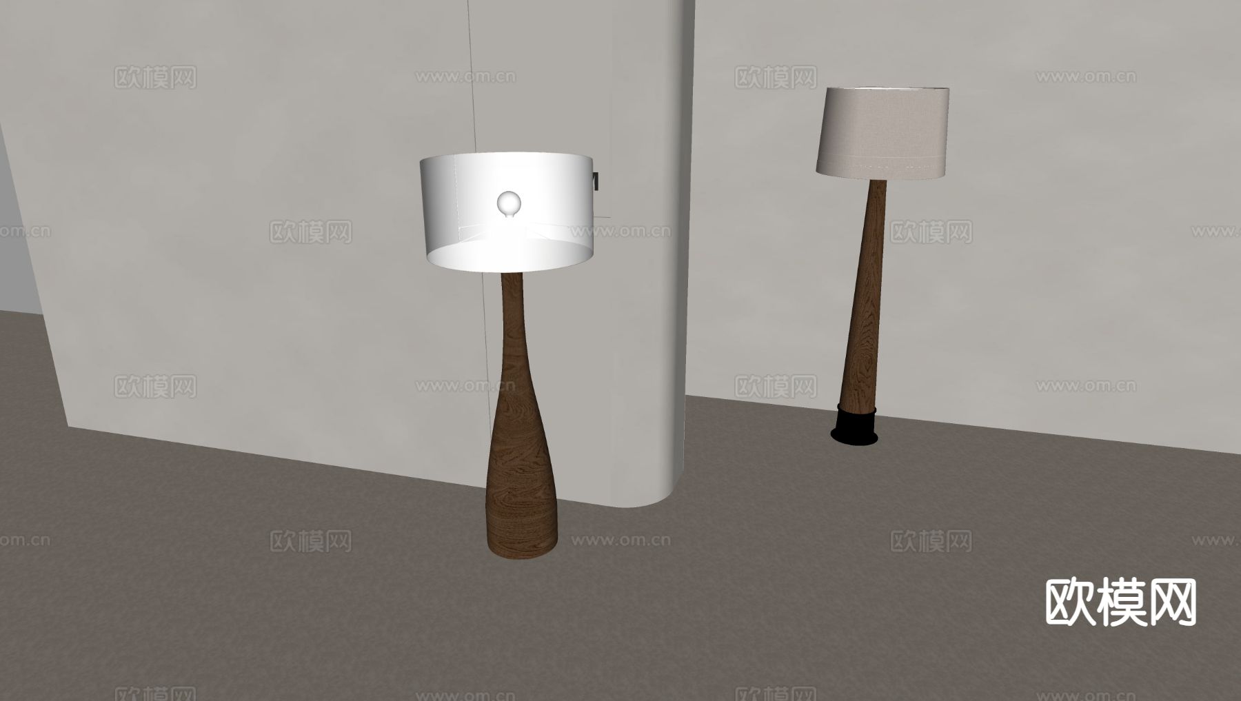 北欧落地灯su模型下载（渲染图1）