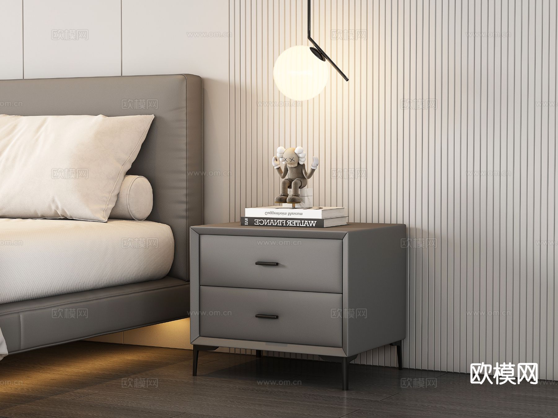 现代床头柜3d模型下载