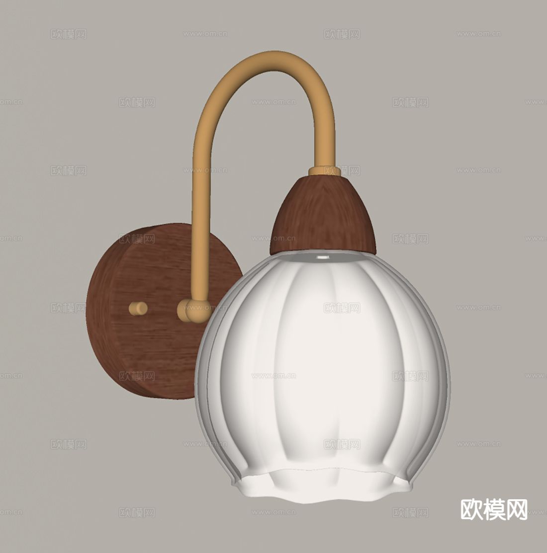 法式复古壁灯su模型下载（渲染图1）