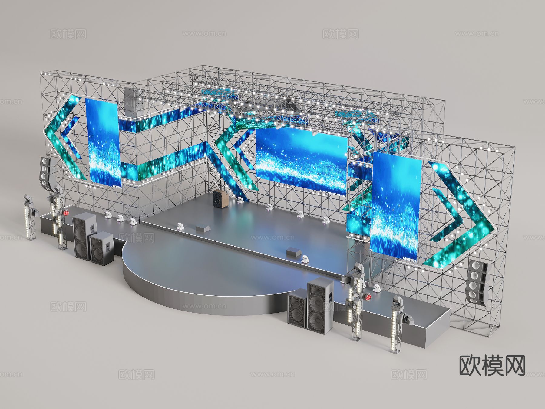 现代户外舞台 露天舞台3d模型