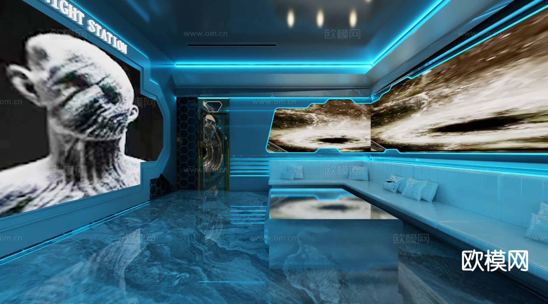 现代ktv 包间su模型下载（渲染图2）