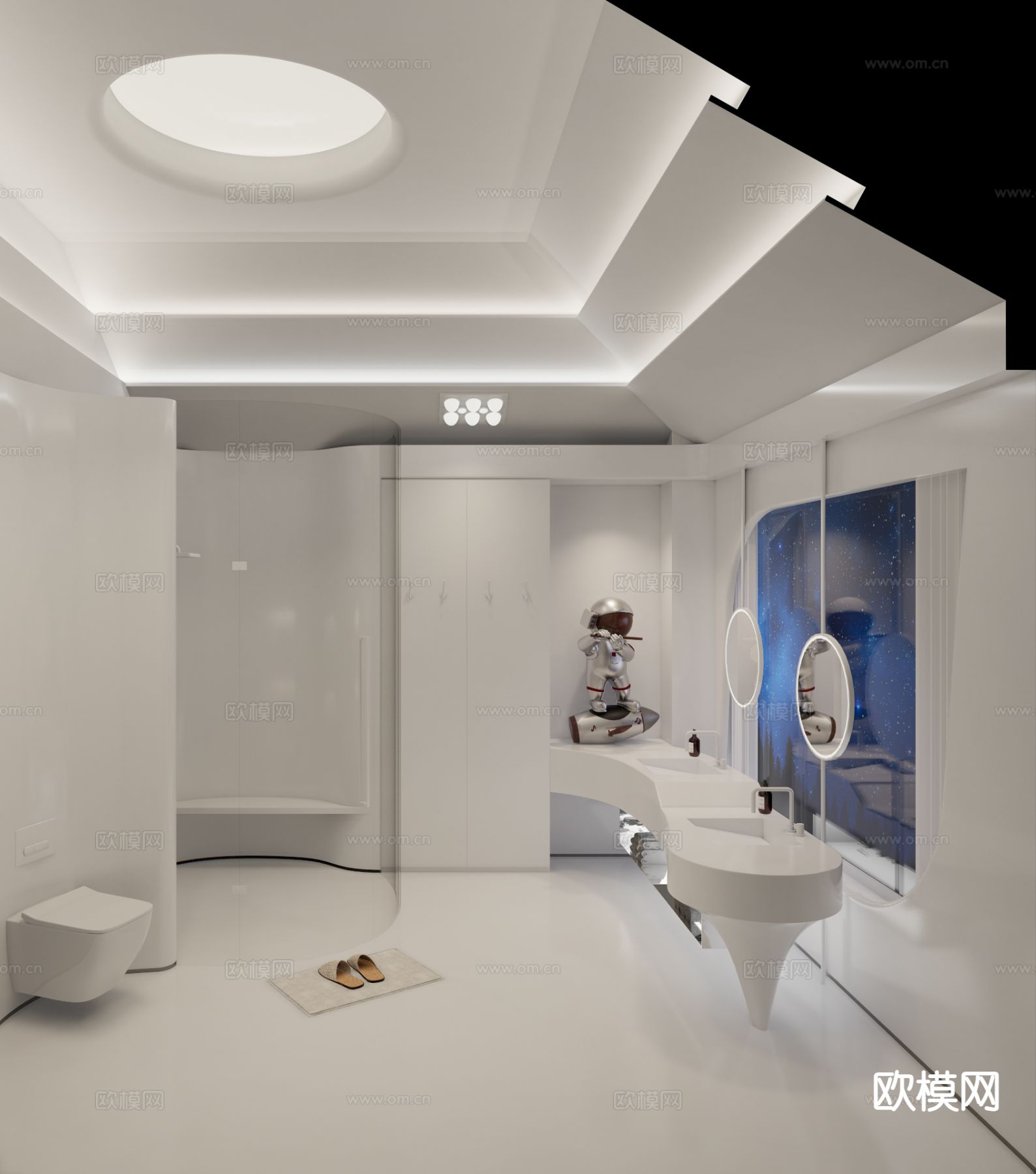 酒店卫生间 洗手间su模型下载（渲染图3）