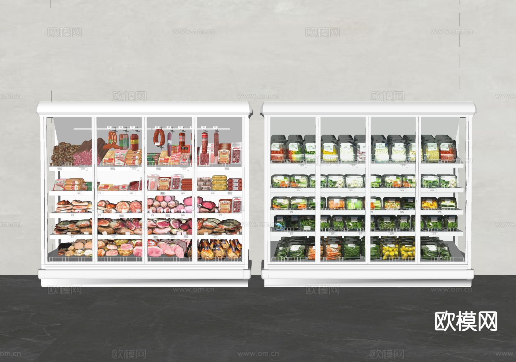 保鲜柜 冰柜 肉柜su模型下载