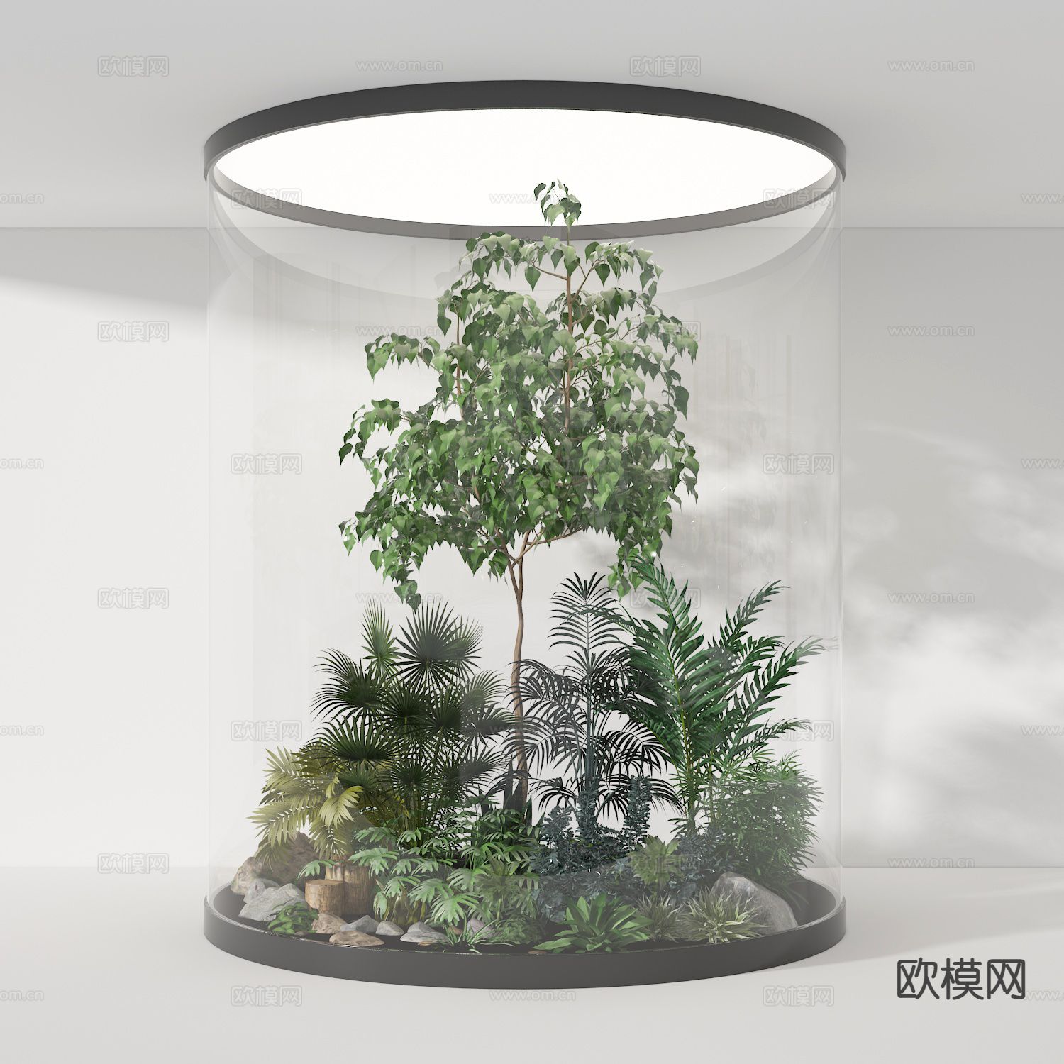 现代植物堆 景观植物3d模型