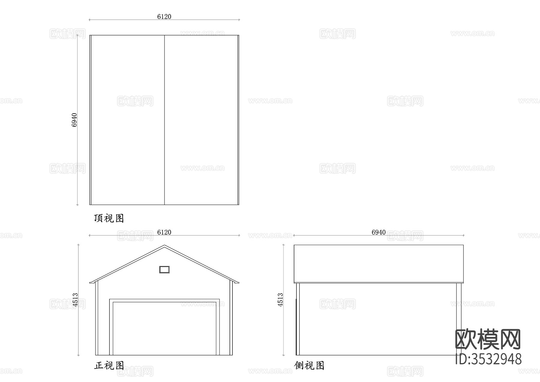 车库cad立面图下载