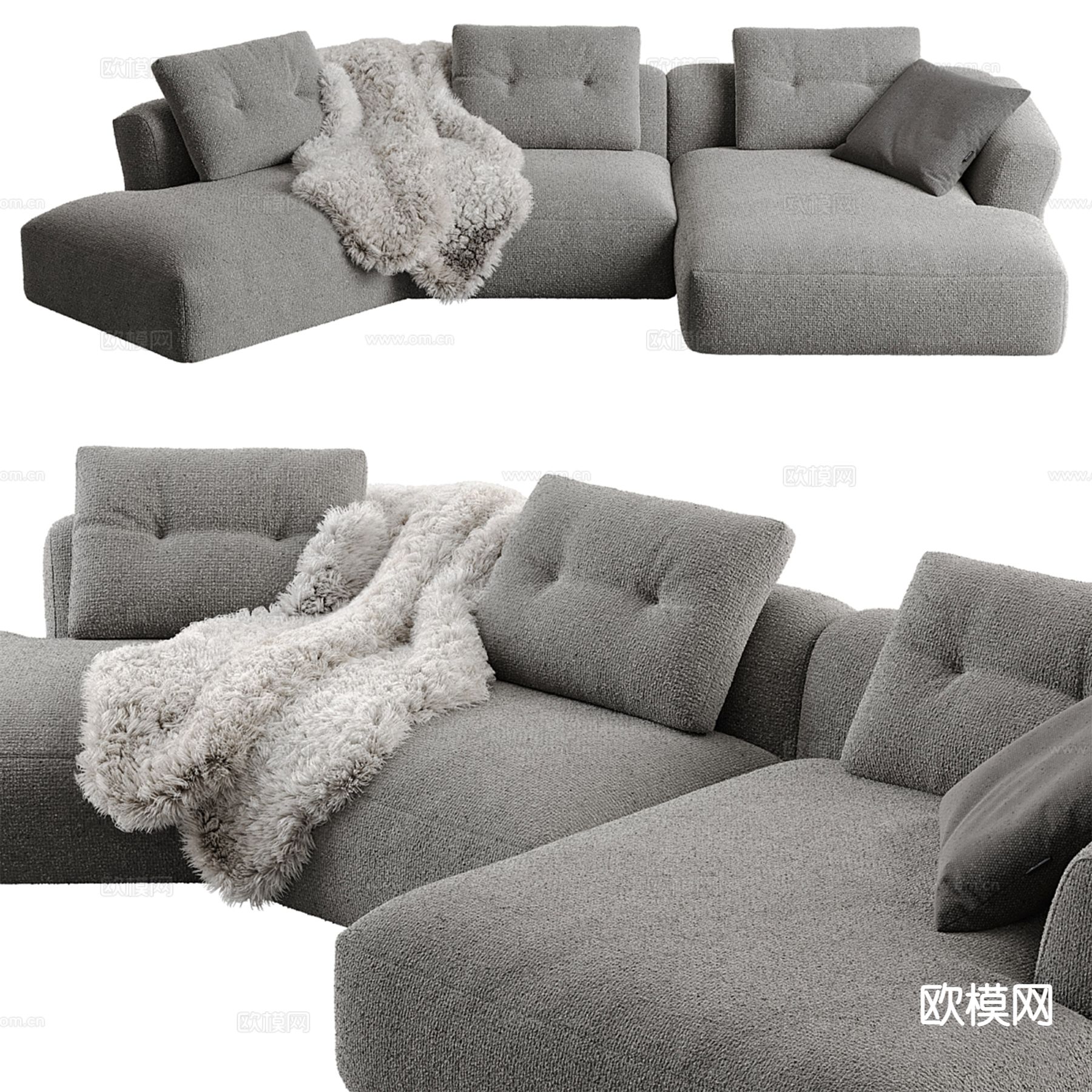 Cassina 转角沙发3d模型