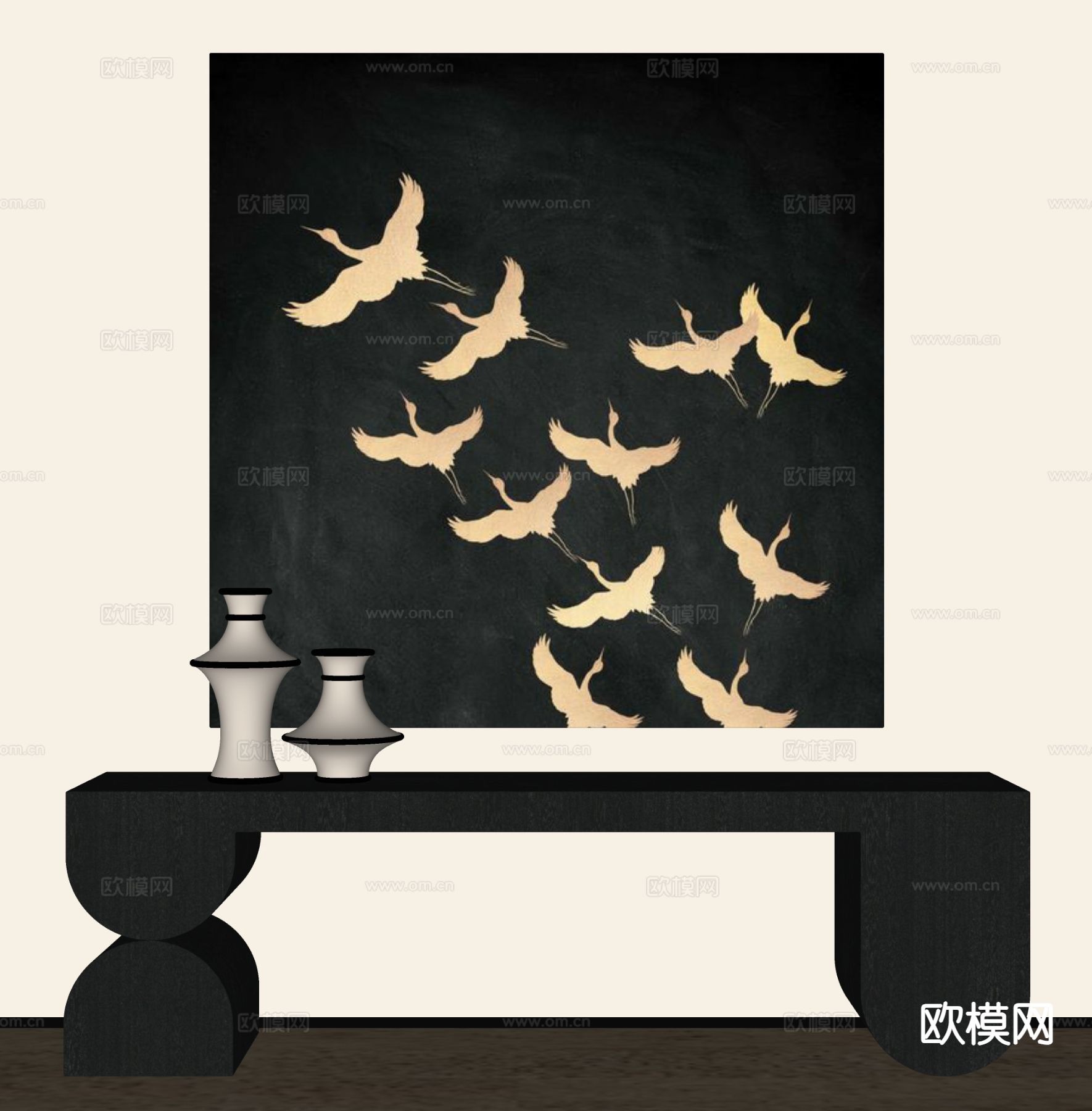 中古风装饰画su模型