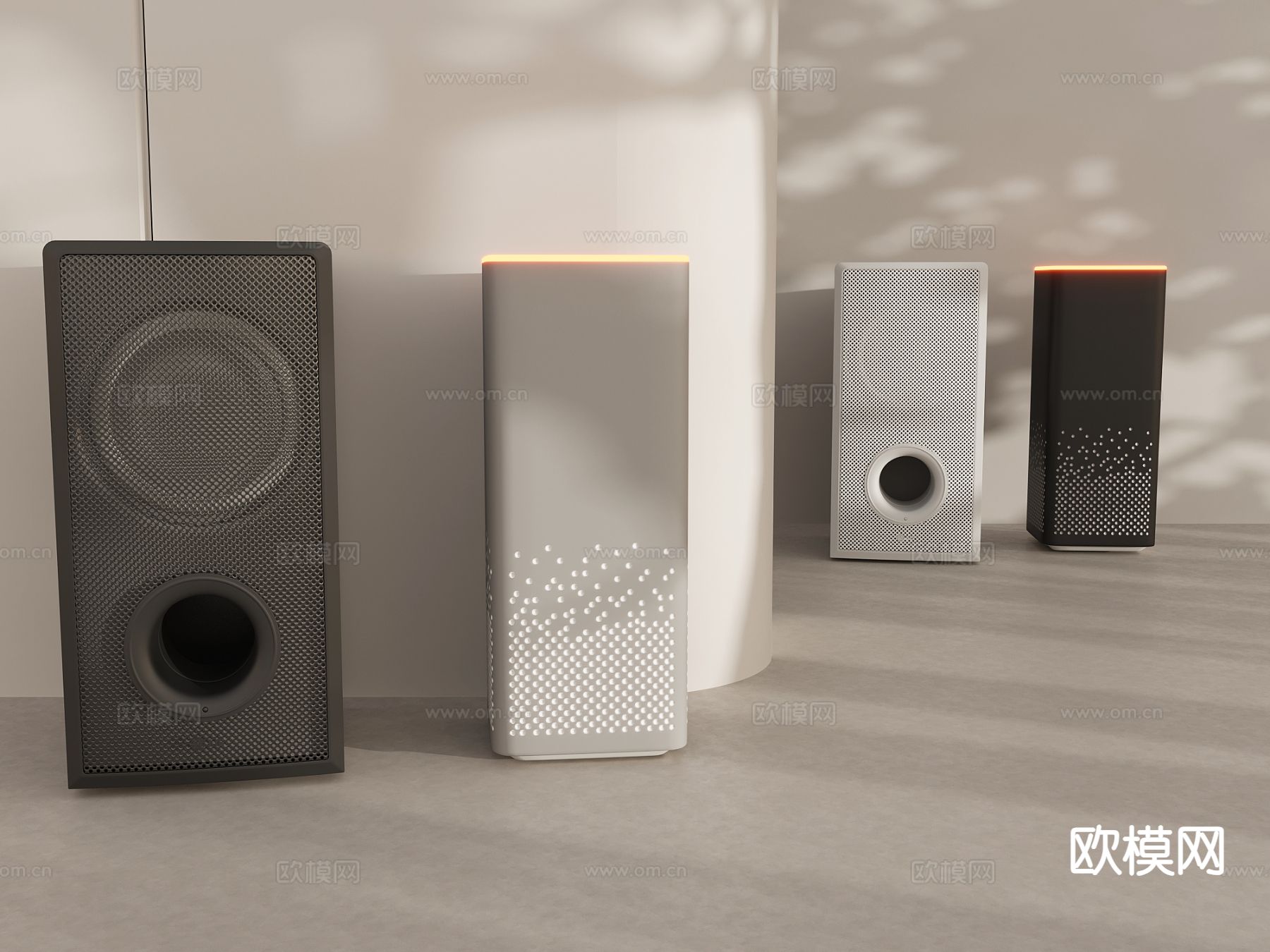 立式音响 落地音响su模型下载（渲染图2）