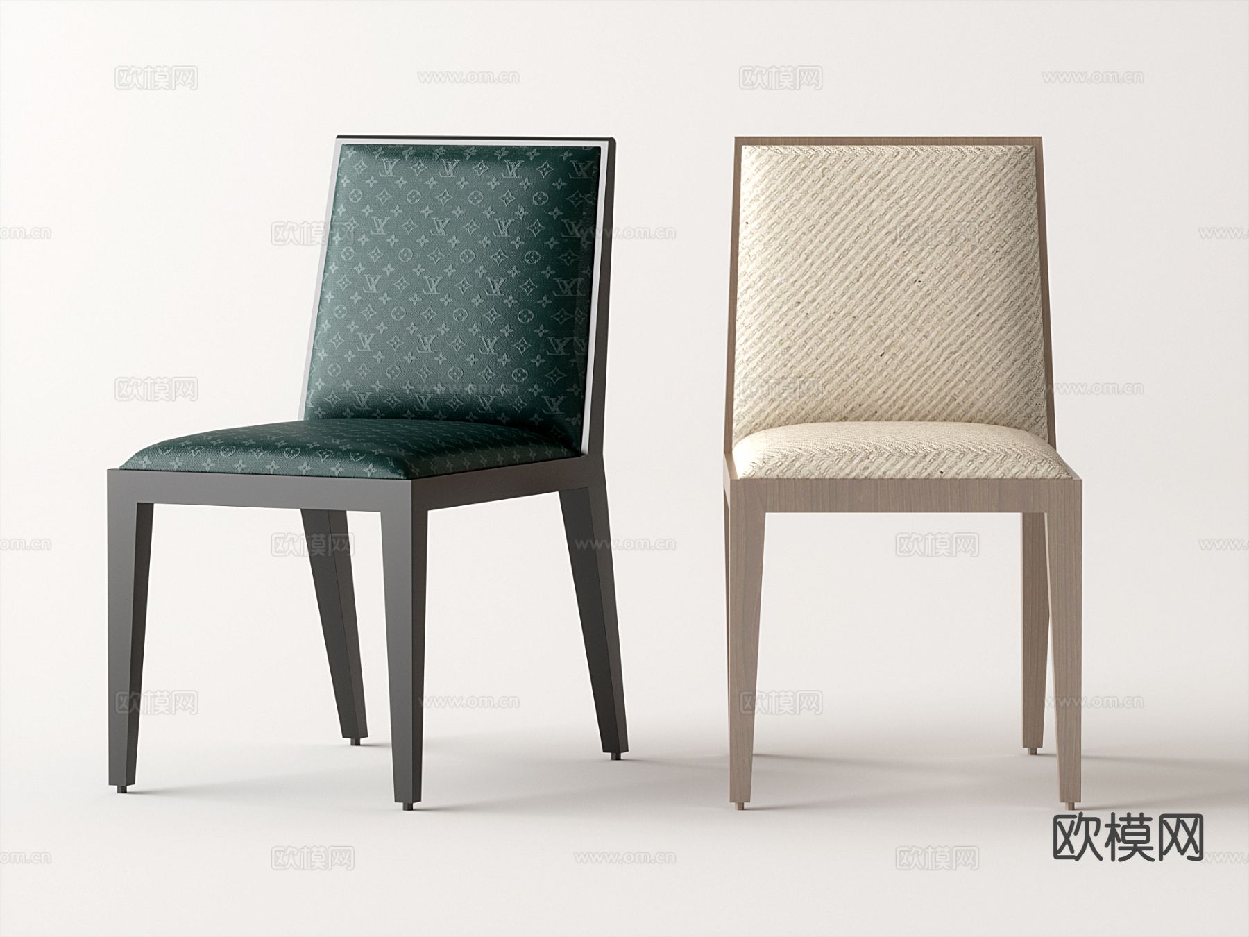 现代单椅 餐椅su模型下载（渲染图2）