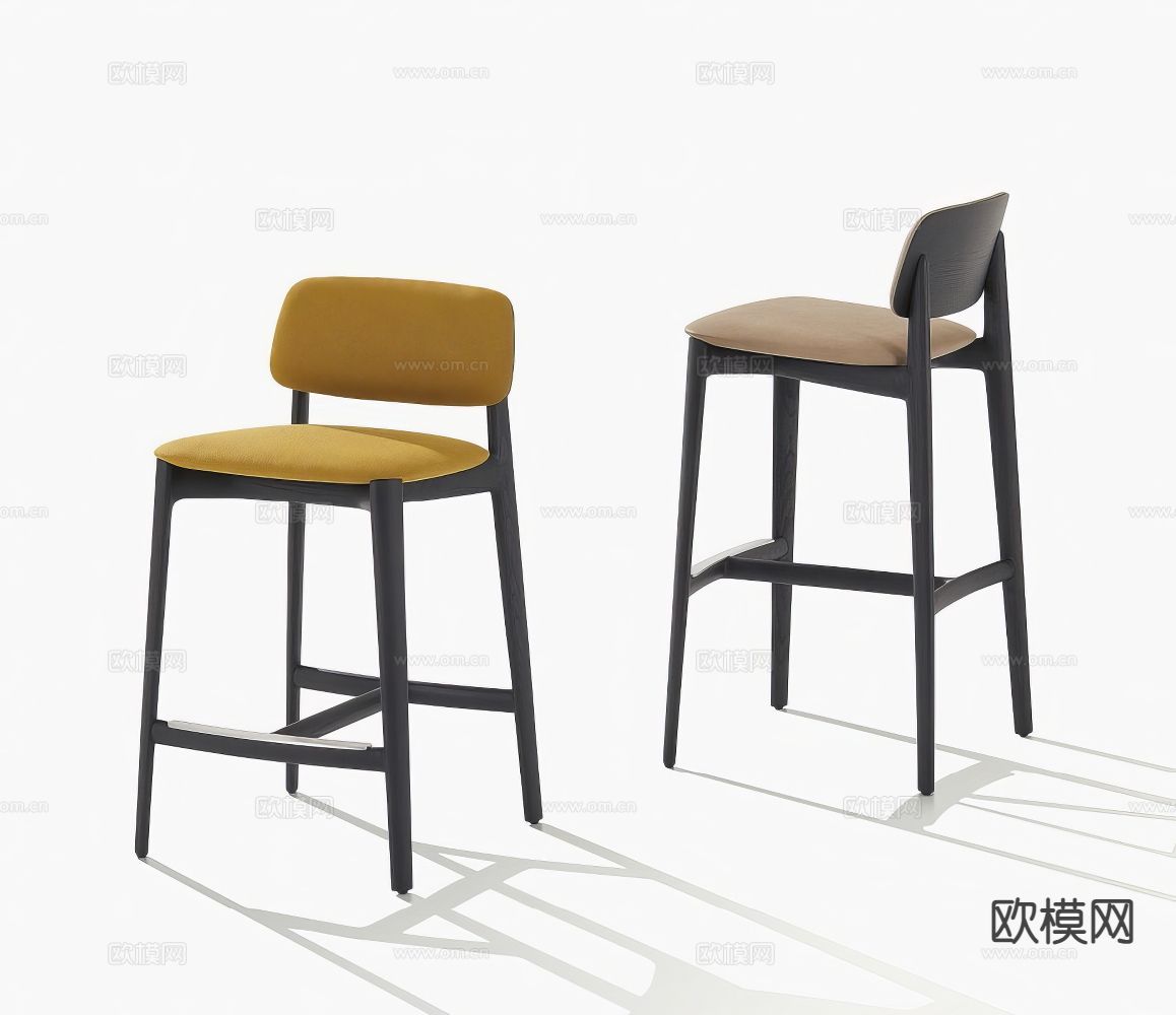 Poliform CURVE 意式吧椅 吧凳 高脚凳su模型下载（渲染图2）