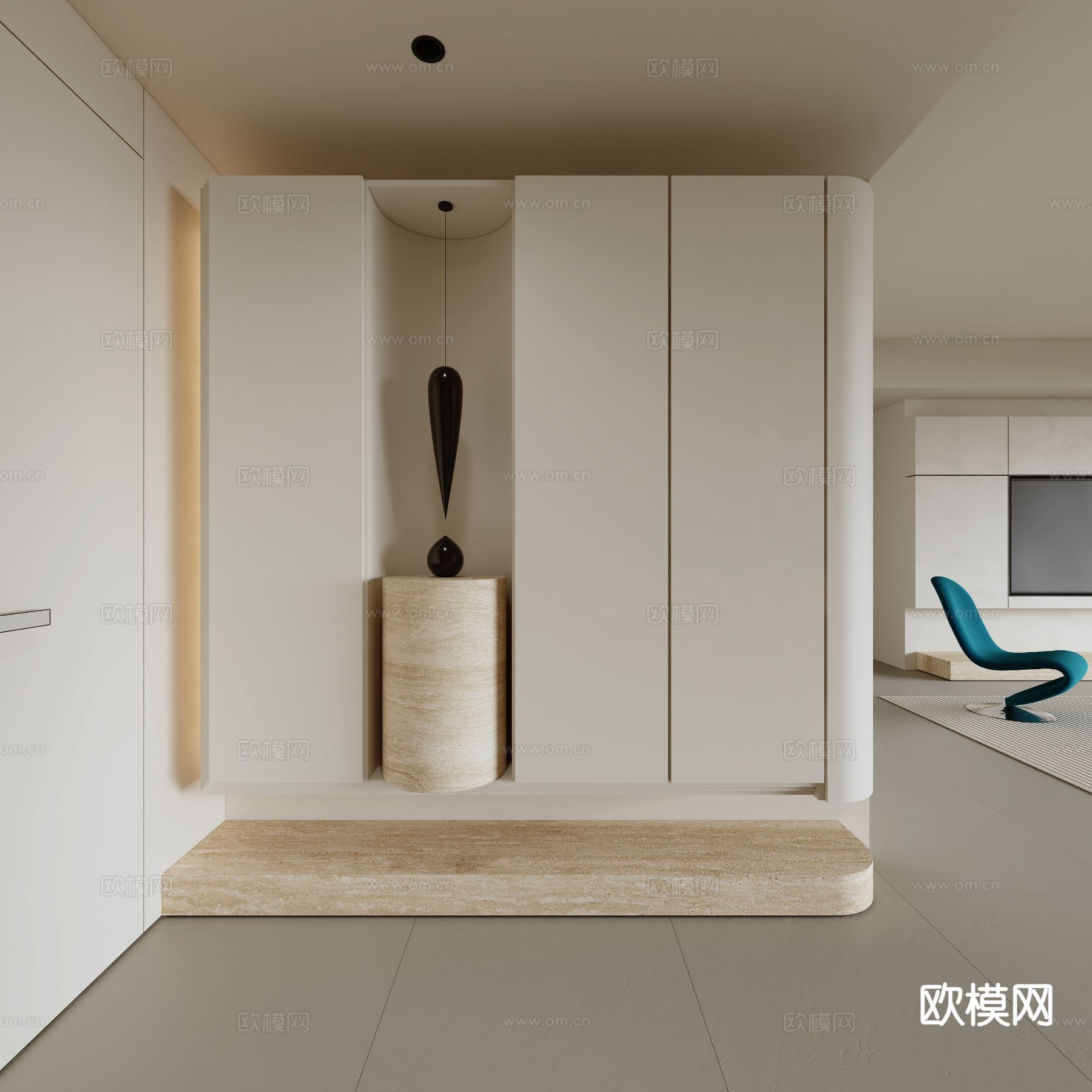 现代玄关鞋柜3d模型下载
