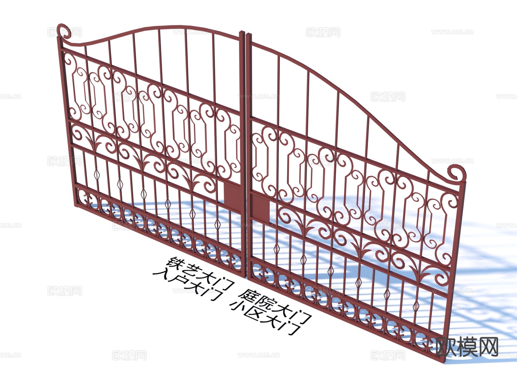 铁艺大门 庭院大门 入户大门 小区大门3d模型