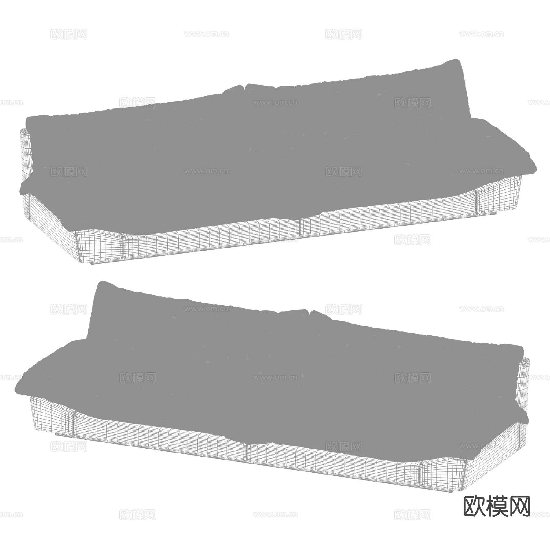 baxter 现代双人沙发 花瓣沙发 云朵沙发3d模型下载（渲染图2）