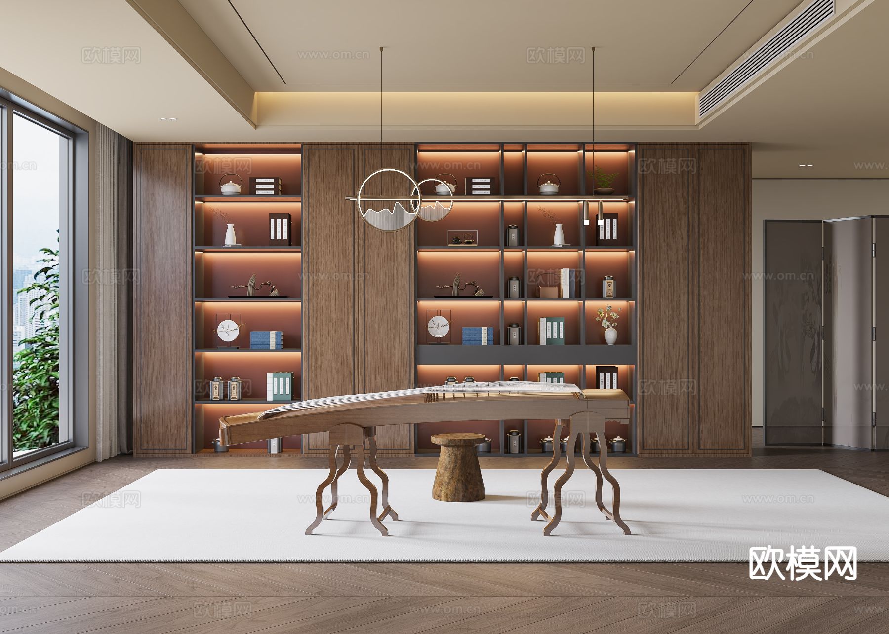 新中式乐器 古筝3d模型下载