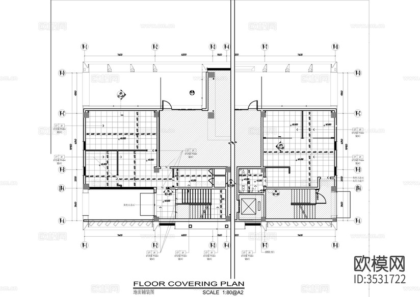 物業(yè)用房cad施工圖下載(渲染圖2)
