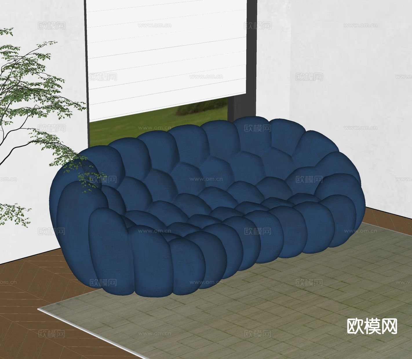 现代弧形沙发 泡泡沙发su模型下载（渲染图1）