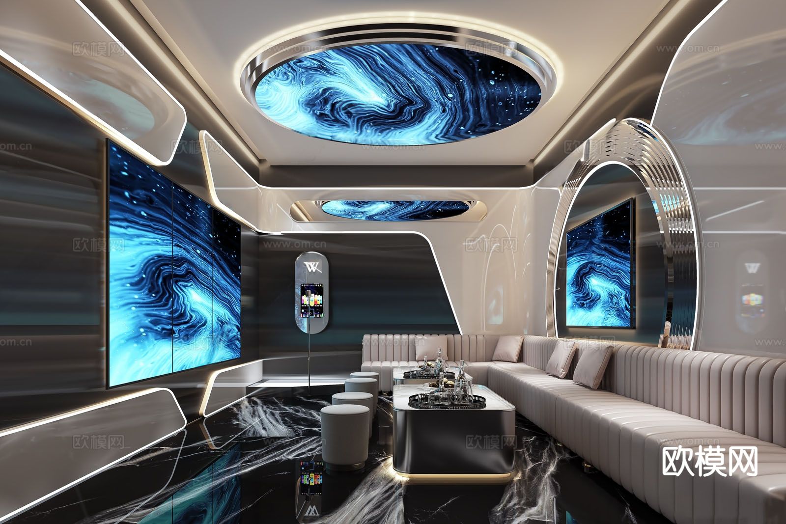 现代KTV包房3d模型下载