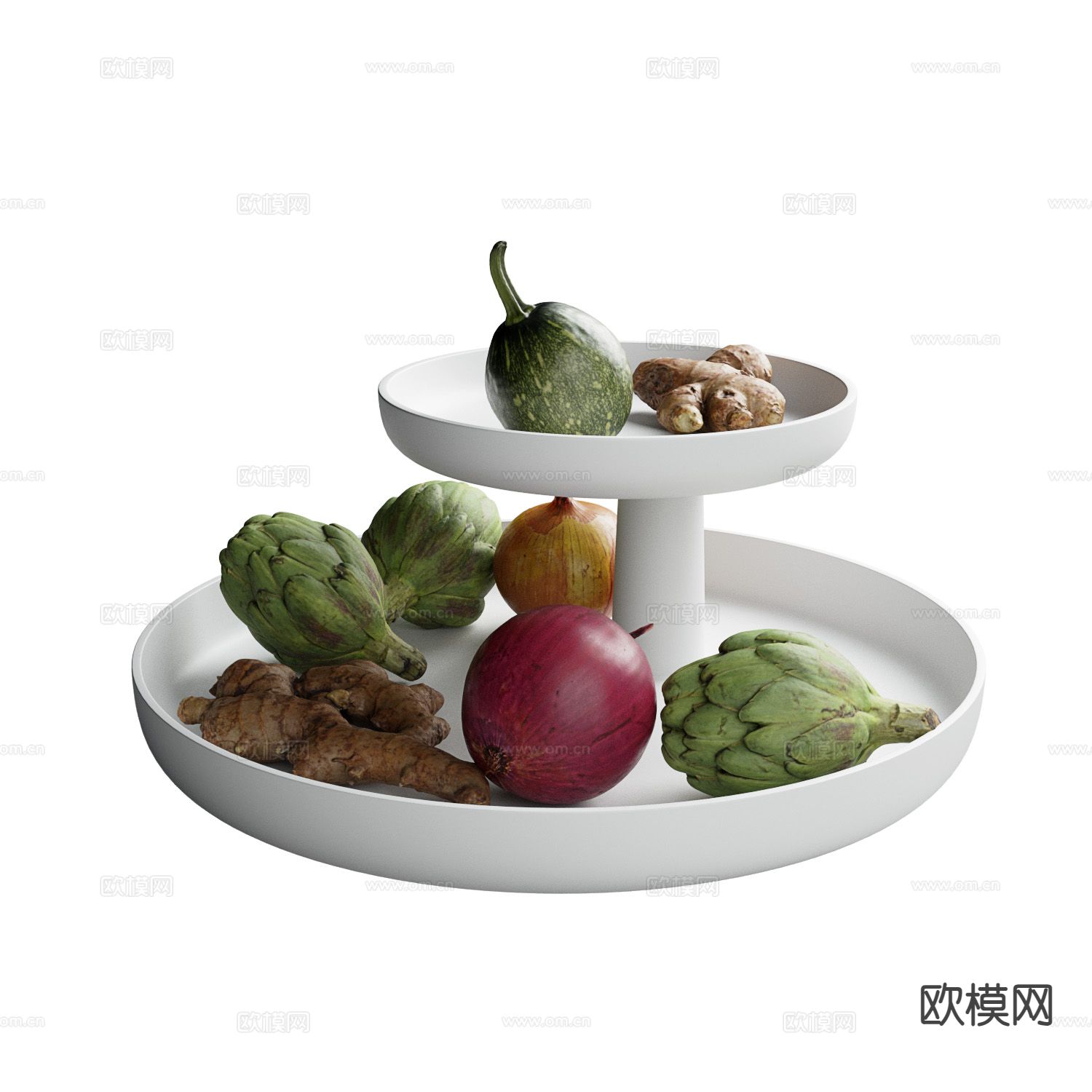 蔬菜 洋葱 生姜 多层托盘3d模型