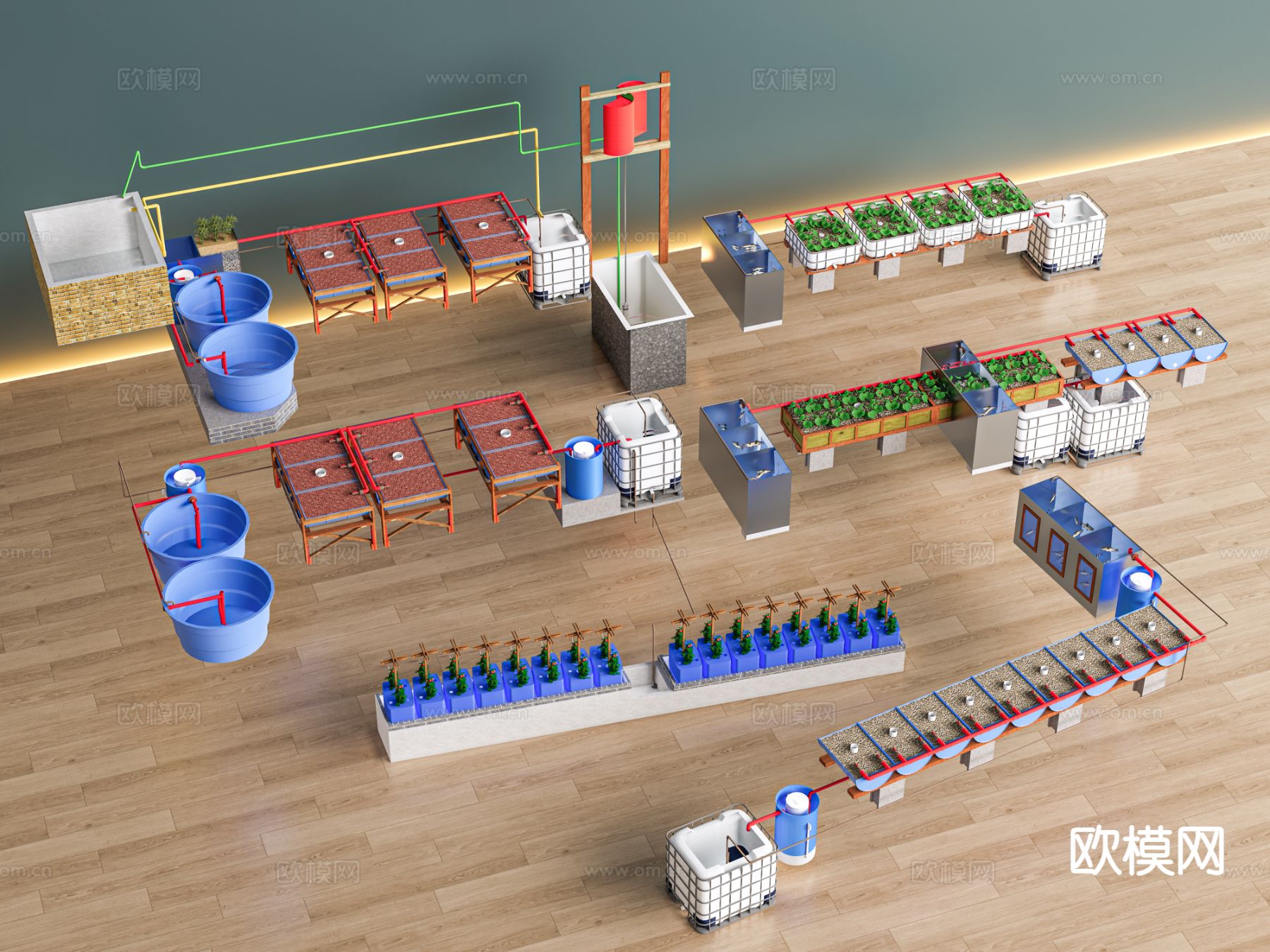 现代灌溉设备 菜园菜地 养殖培育设备3d模型