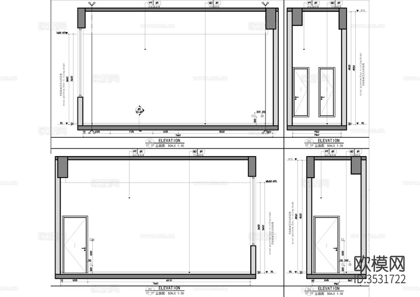 物業(yè)用房cad施工圖下載(渲染圖3)