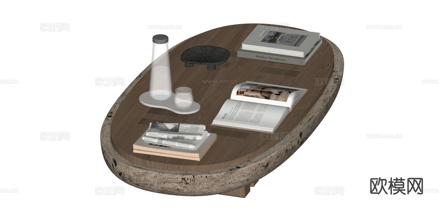 中古风茶几su模型下载（渲染图1）