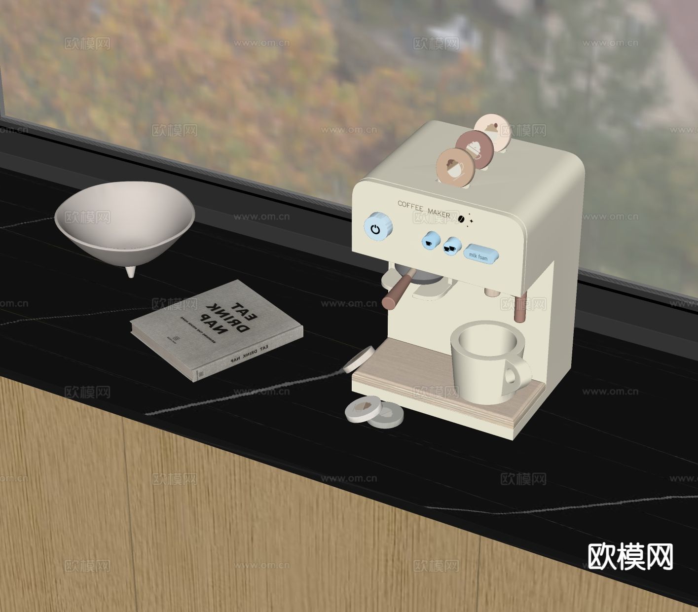 意式咖啡机su模型下载（渲染图1）