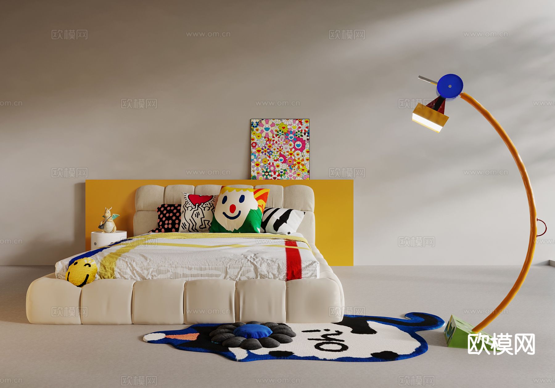 多巴胺双人床3d模型下载