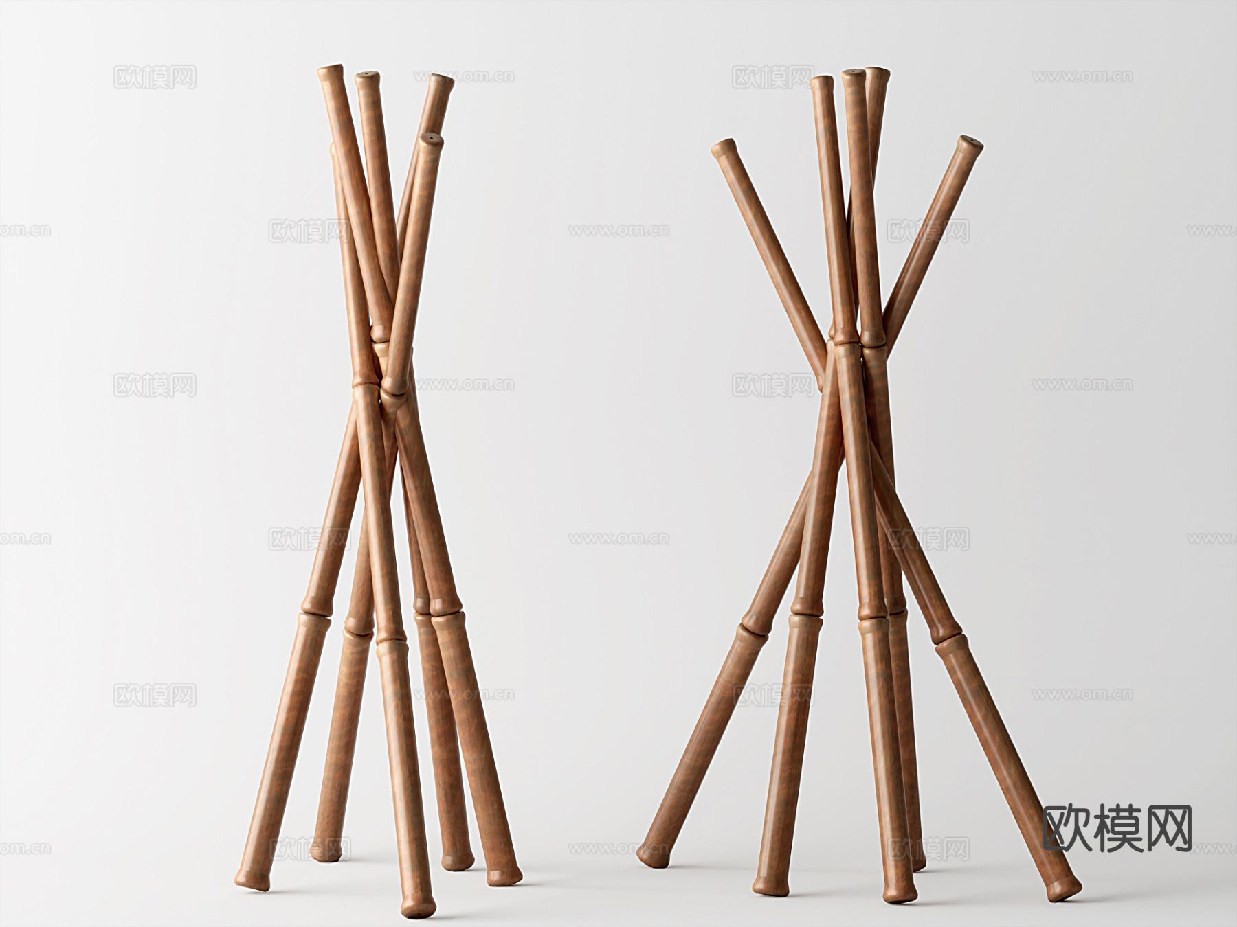新中式 竹子衣架 挂衣架 摆件3d模型下载