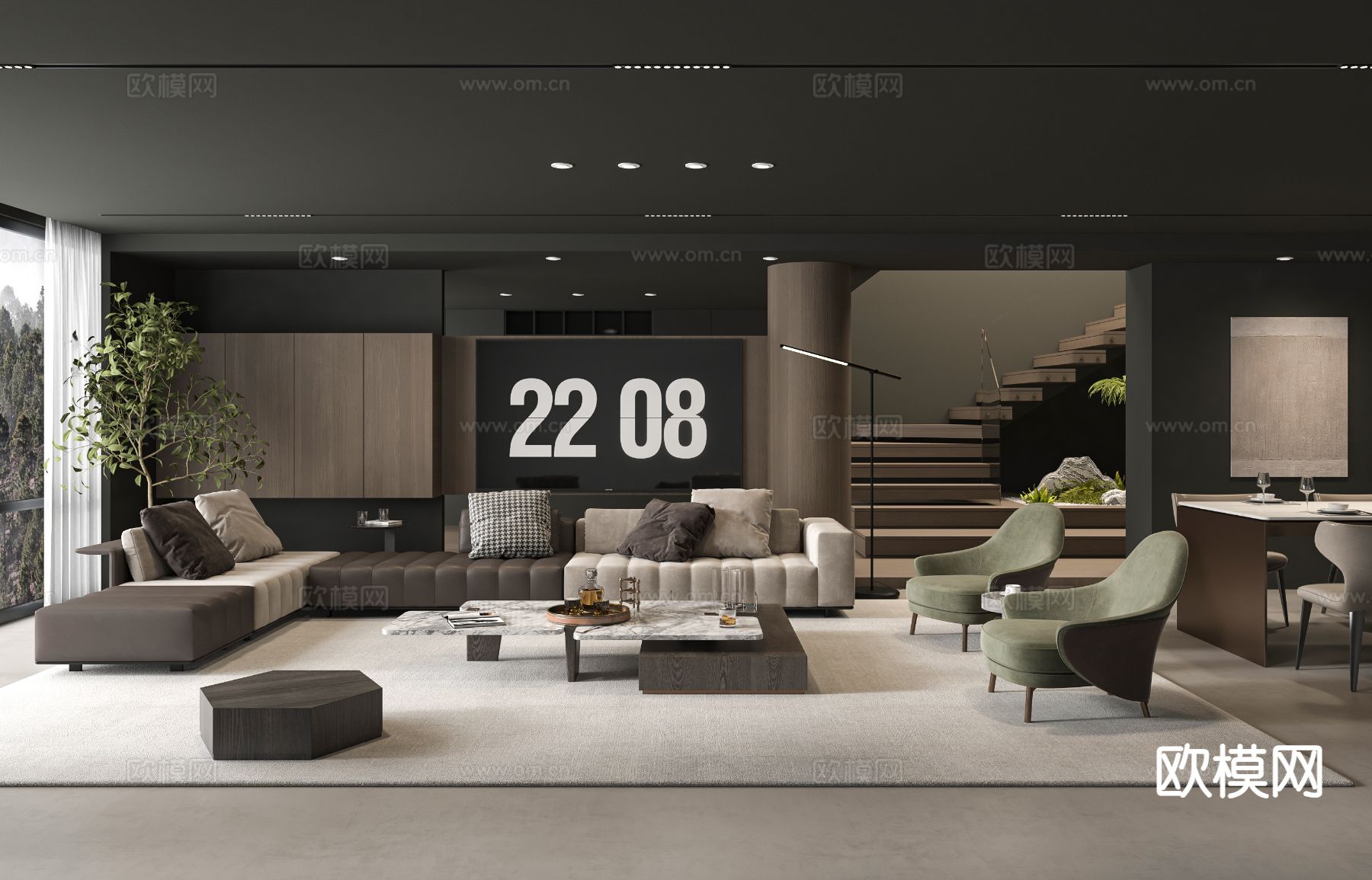 Minotti 组合沙发 客厅3d模型