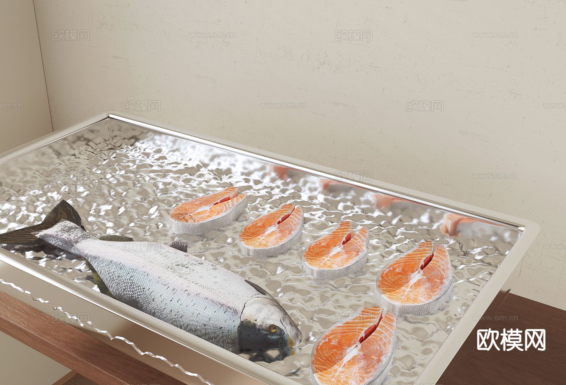生鲜 鱼肉 鱼生片 食物su模型下载（渲染图2）