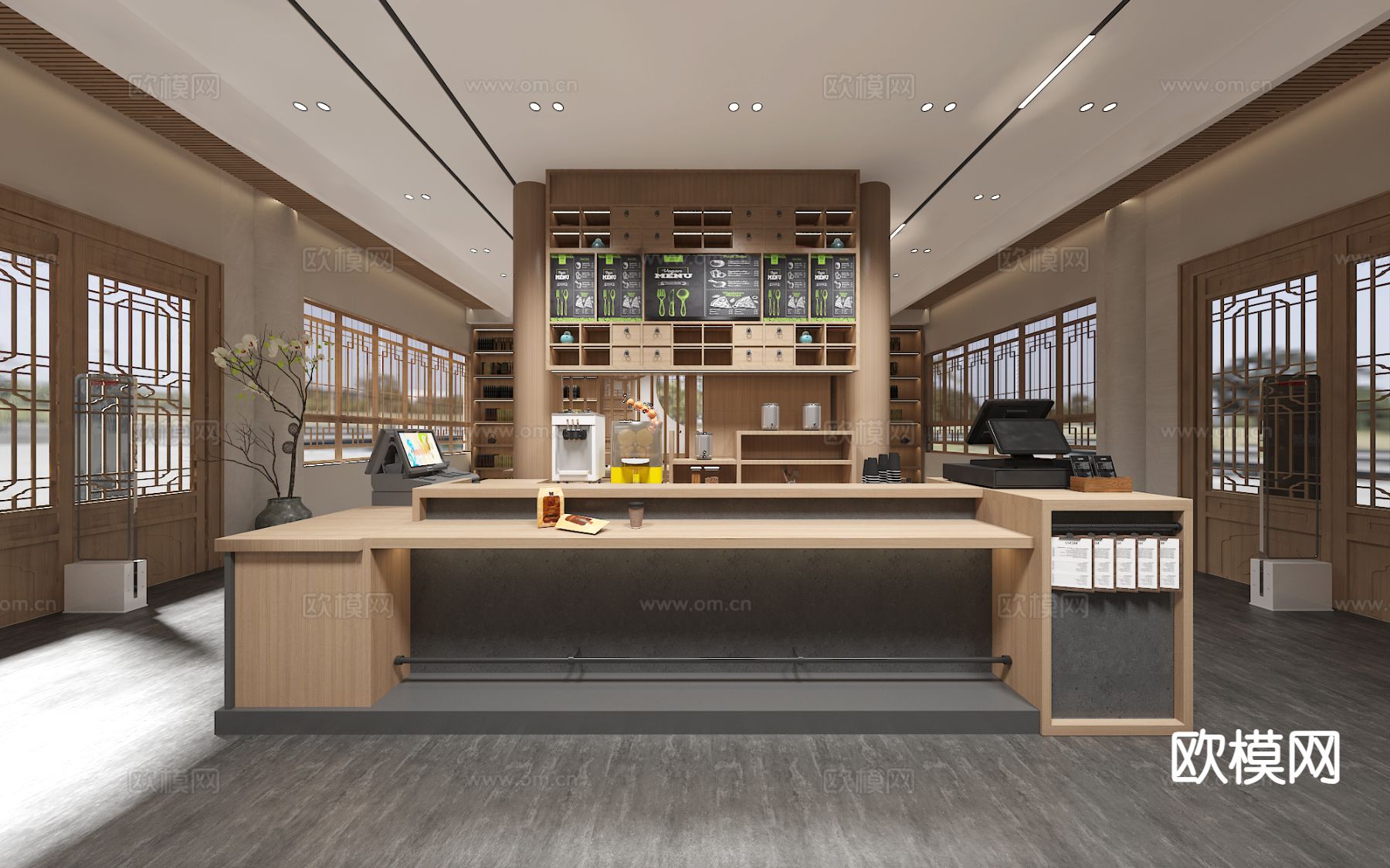 现代茶室3d模型下载（渲染图2）