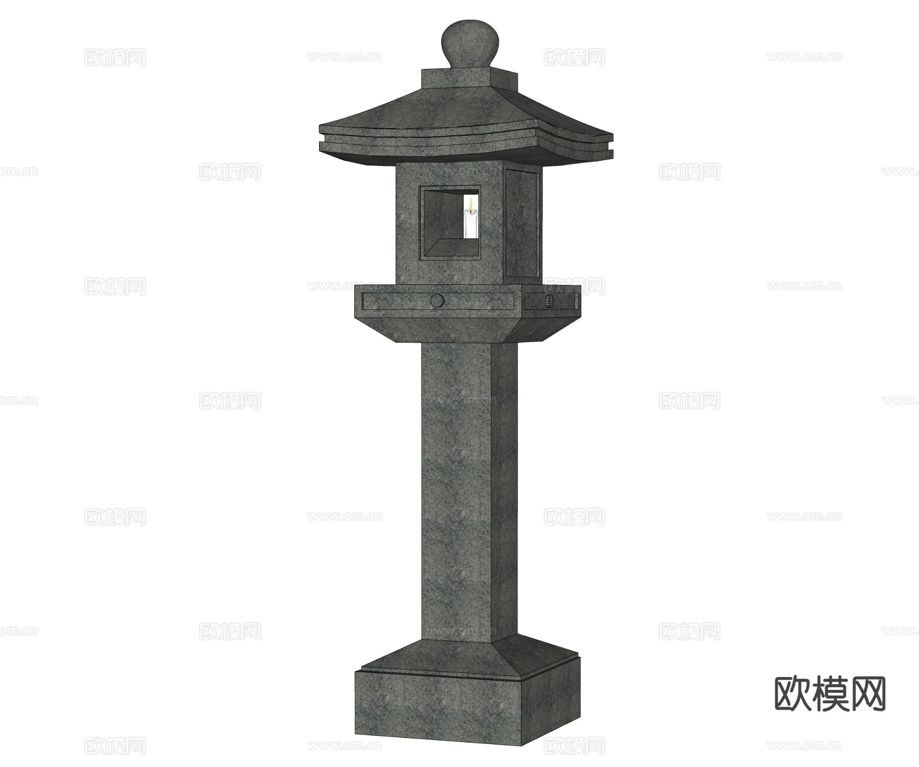 户外灯 石笼灯 景观灯su模型下载（渲染图1）