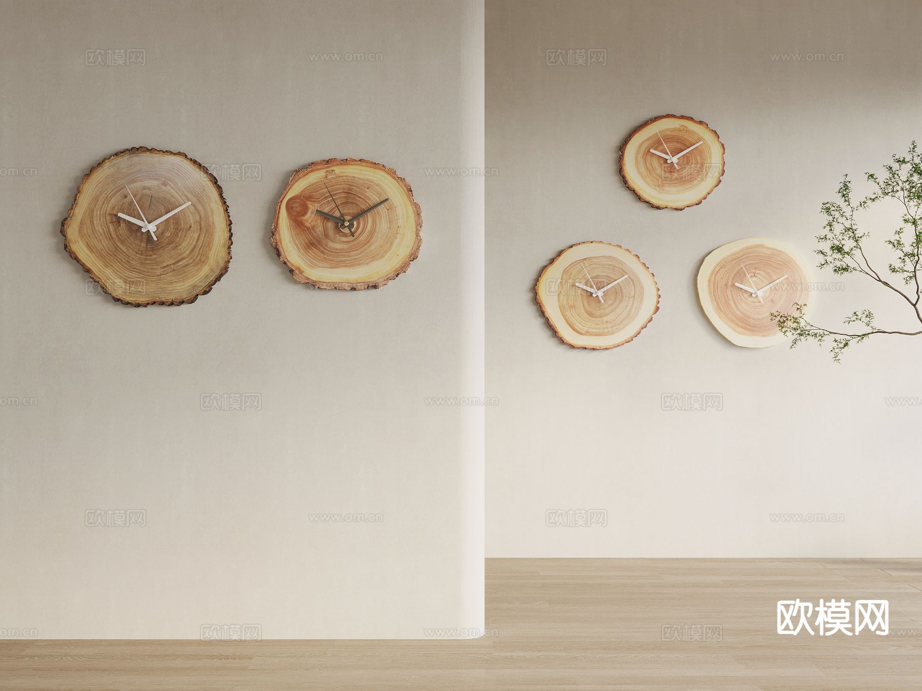现代墙饰 钟表 创意挂饰su模型下载（渲染图2）