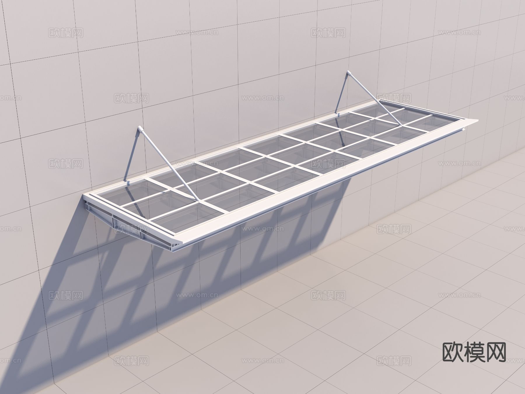 现代档雨棚 玻璃雨棚3d模型