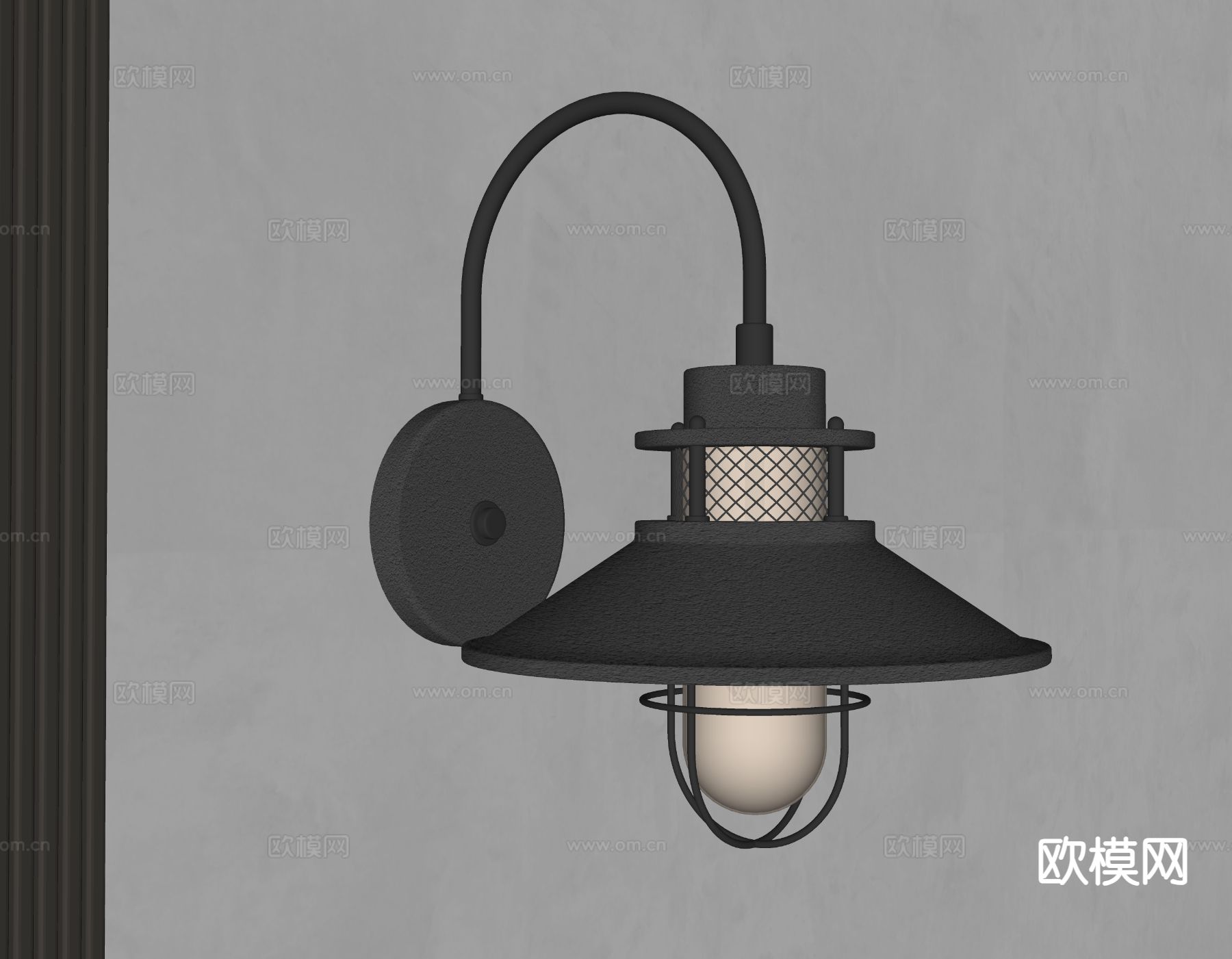 美式复古户外壁灯su模型下载（渲染图1）