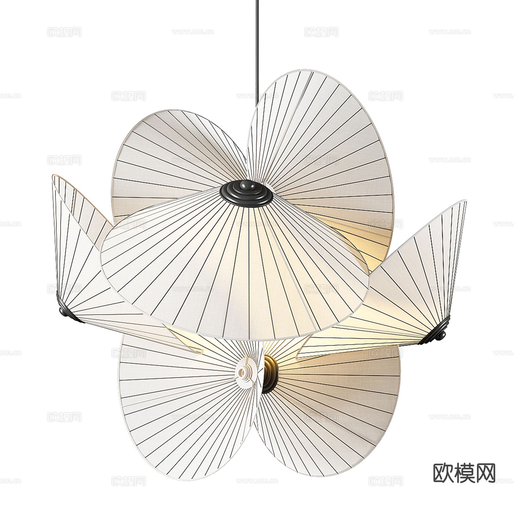 艺术吊灯 伞状吊灯3d模型下载（渲染图2）