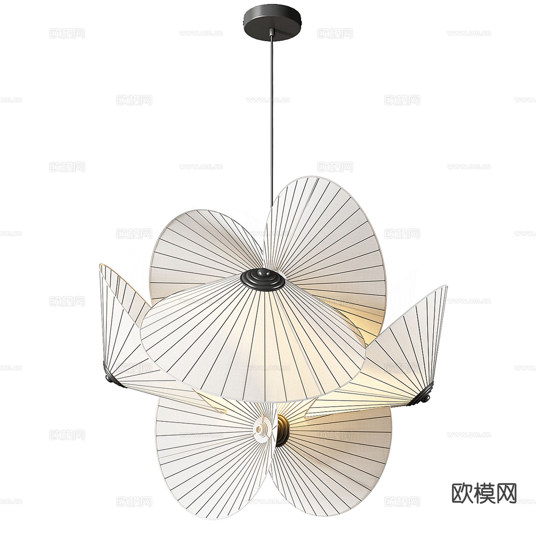 艺术吊灯 伞状吊灯3d模型下载（渲染图1）