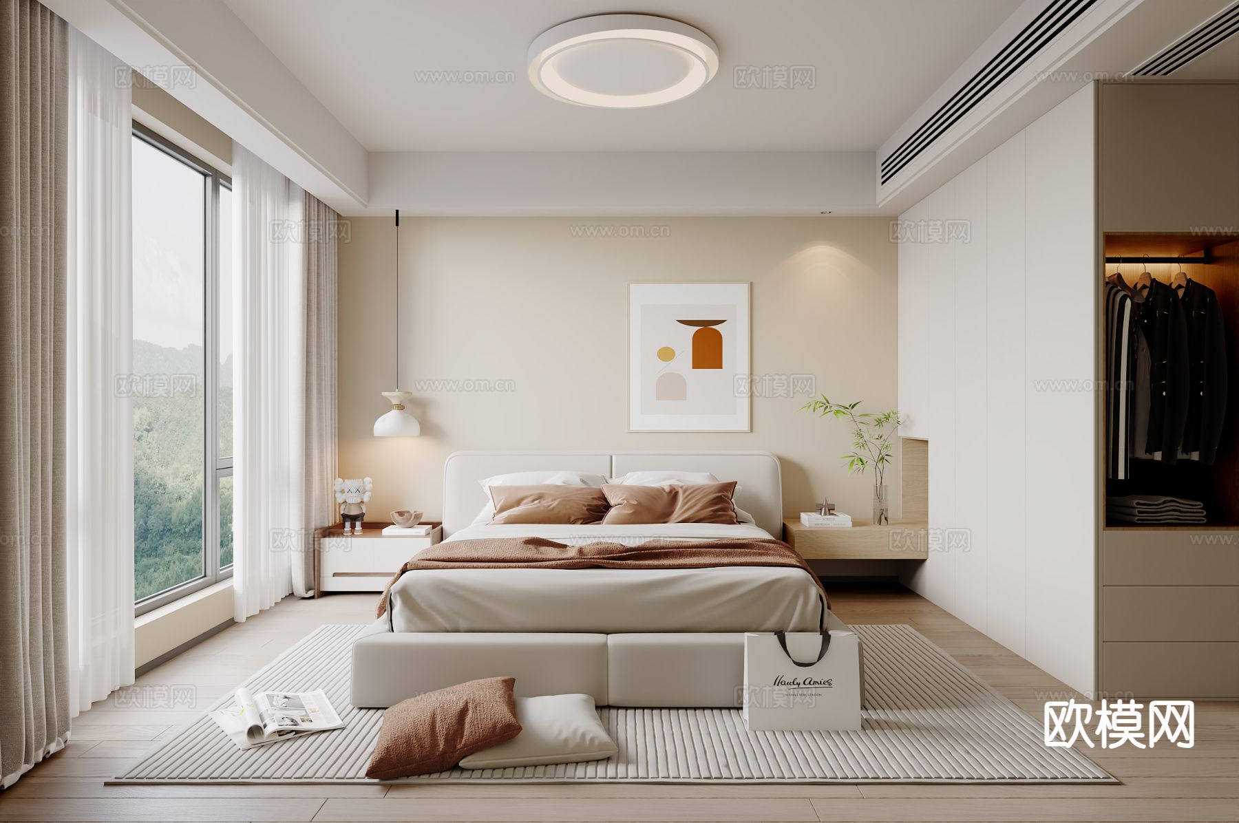 现代客餐厅3d模型下载（渲染图4）