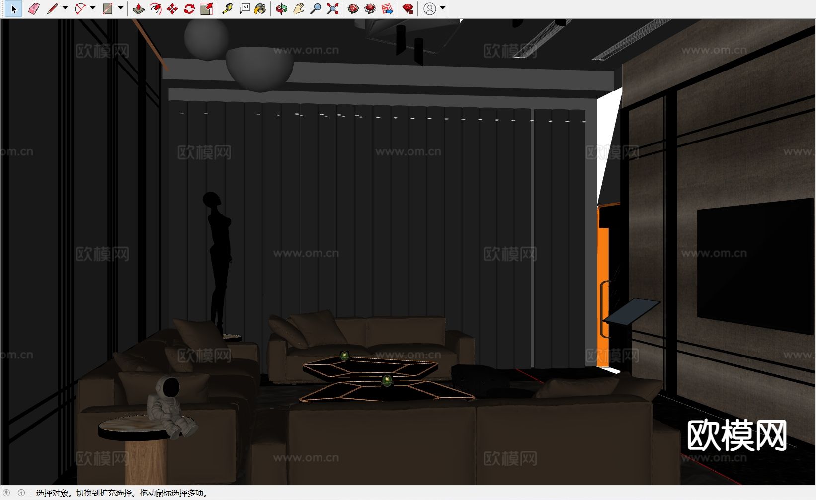 KTV包厢 夜总会 酒吧su模型下载（渲染图1）