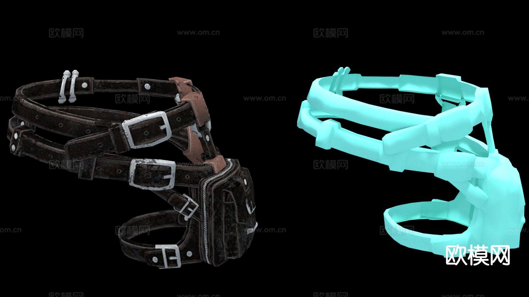 警用腰带装备su模型下载（渲染图2）